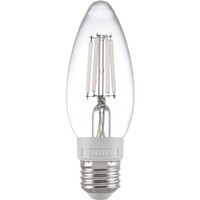 120 Lumens - 1.5 Watt - LED Chandelier Filament Bulb with 3 Selectable Color Temperature - 4.9 in. x 1.7 in. - Kelvin 2700-3000-5000 - Clear - White Filament - 15 Watt Equal - Medium Base - 120 Volt - PLT-13428