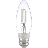 300 Lumens - 3 Watt - LED Chandelier Filament Bulb with 3 Selectable Color Temperature - 4.9 in. x 1.7 in. - Kelvin 2700-3000-5000 - Clear - White Filament - 40 Watt Equal - Medium Base - 120 Volt - PLT-13429