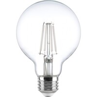 3.15 in. Dia. - LED G25 Globe Filament Bulb - 5 Watt - 60 Watt Equal - Halogen Color - Clear - White Filament - 500 Lumens - 3000 Kelvin - Medium Base - 90 CRI - 120 Volt - PLT-13423