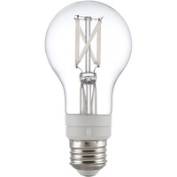 250 Lumens - 2.5 Watt - LED A19 Filament Bulb with 5 Selectable Color Temperature - Kelvin 2700-3000-3500-4000-5000 - Clear - White Filament - 25 Watt Equal - Medium Base - 120 Volt - PLT-13430