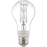 450 Lumens - 4.5 Watt - LED A19 Filament Bulb with 5 Selectable Color Temperature - Kelvin 2700-3000-3500-4000-5000 - Clear - White Filament - 40 Watt Equal - Medium Base - 120 Volt - PLT-13431