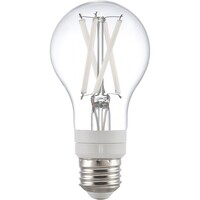 800 Lumens - 7 Watt - LED A19 Filament Bulb with 5 Selectable Color Temperature - Kelvin 2700-3000-3500-4000-5000 - Clear - White Filament - 60 Watt Equal - Medium Base - 120 Volt - PLT-13432