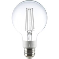 3.15 in. Dia. - LED G25 Globe Filament Bulb with 5 Selectable Color Temperature - 4.5 Watt - 40 Watt Equal - Kelvin 2700-3000-3500-4000-5000 - Clear - White Filament - 450 Lumens - Medium Base - 120 Volt - PLT-13435