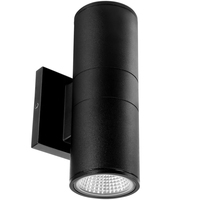 1750 Total Lumens - 20 Watt - Color Selectable LED Outdoor Wall Sconce Fixture - Direct and Indirect Light - Kelvin 2700-3000-3500-4000-5000 - 88 Lumens Per Watt - Black Finish - 120-277 Volt - PLT-12712