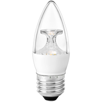 350 Lumens - 5 Watt - 2700 Kelvin - LED Chandelier Bulb - 3.8 in x 1.4 in. - 40 Watt Equal - Incandescent Match - Clear - Medium Base - 120 Volt - TCP LED5E26B1127K