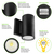 6 in. Color Selectable LED Outdoor Wall Sconce Fixture - Downward Light Distribution - Black Finish  Thumbnail
