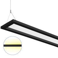 8 ft. Color Selectable Architectural LED Linear Fixture - Up/Down Light - 9840 Total Lumens - Black - Linkable - 80 Watt - Kelvin 3000-3500-4000 - 120-277 Volt - PLT Premium Spec PLT-90454