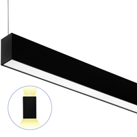 2 ft. Wattage and Color Selectable Architectural LED Linear Fixture with Diffuser Lens - Up/Down Light - 1950 Total Lumens - Black - Versa Slim Series - Linkable - Watts 10-15-20 - Kelvin 3000-3500-4000 - 120-277 Volt - PLT PremiumSpec PLT-90445