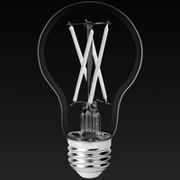 800 Lumens - 8.5 Watt - 5000 Kelvin - LED A19 Filament Bulb - Clear - White Filament - 60 Watt Equal - Medium Base - 90 CRI - 120 Volt - PLT-13407