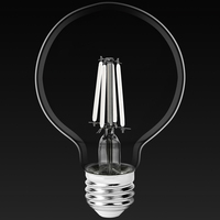 3.15 in. Dia. - LED G25 Globe Filament Bulb - 5 Watt - 60 Watt Equal - Warm White - Clear - White Filament - 500 Lumens - 2700 Kelvin - Medium Base - 90 CRI - 120 Volt - PLT-13422