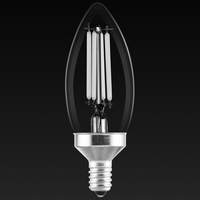 500 Lumens - 5.5 Watt - 2700 Kelvin - LED Chandelier Filament Bulb - 3.9 in. x 1.4 in. - Clear - White Filament - 60 Watt Equal - Warm White - Candelabra Base - 90 CRI - 120 Volt - PLT-13391