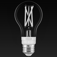 450 Lumens - 4.5 Watt - LED A19 Filament Bulb with 5 Selectable Color Temperature - Kelvin 2700-3000-3500-4000-5000 - Clear - White Filament - 40 Watt Equal - Medium Base - 120 Volt - PLT-13431