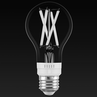 800 Lumens - 7 Watt - LED A19 Filament Bulb with 5 Selectable Color Temperature - Kelvin 2700-3000-3500-4000-5000 - Clear - White Filament - 60 Watt Equal - Medium Base - 120 Volt - PLT-13432