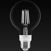 3.15 in. Dia. - LED G25 Globe Filament Bulb with 5 Selectable Color Temperature - 2.5 Watt - 25 Watt Equal - Kelvin 2700-3000-3500-4000-5000 - Clear - White Filament - 250 Lumens - Medium Base - 120 Volt - PLT-13434