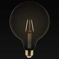 5 in. Dia. - LED G40 Globe Filament Bulb - 4 Watt - 40 Watt Equal - Warm White - Amber Tint - White Filament - 350 Lumens - 2700 Kelvin - Medium Base - 90 CRI - 120 Volt - PLT-13427