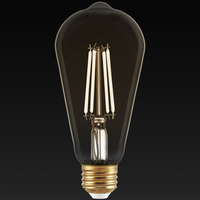 500 Lumens - 5.5 Watt - 2700 Kelvin - LED Edison Filament Bulb - 5.5 in. x 2.5 in. - Amber Tint - White Filament - 60 Watt Equal - 90 CRI - 120 Volt - PLT-13416