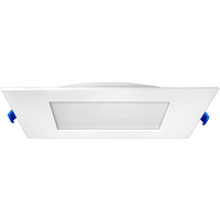 1,300 Lumens - 22 Watt - 8 in. Color Selectable New Construction LED Downlight Fixture - Hardwire - Kelvin 2700-3000-3500-4000-5000 - 90 Watt Incandescent Equal - Square - White Trim - 90 CRI - 120 Volt - PLT-12992