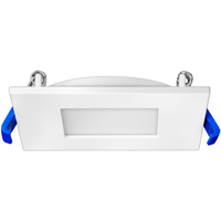 500 Lumens - 9 Watt - 3 in. Color Selectable New Construction LED Downlight Fixture - Hardwire - Kelvin 2700-3000-3500-4000-5000 - 50 Watt Incandescent Equal - Square - White Trim - 90 CRI - 120 Volt - PLT-12989