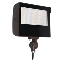 11,850 Lumen Max - 80 Watt Max - Wattage and Color Selectable LED Flood Light Fixture with Integrated Photocell - Watts 50-60-80 - Kelvin 3000-4000-5000 - Knuckle and Trunnion Mount - 120-277 Volt - Halco 22906