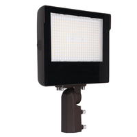 15,500 Lumen Max - 100 Watt Max - Wattage and Color Selectable LED Flood Light Fixture with Photocell Receptacle - Watts 60-80-100 - Kelvin 3000-4000-5000 - Slipfitter and Trunnion Mount - 120-277 Volt - Halco 22908