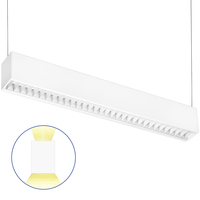 2 ft. Wattage and Color Selectable Architectural LED Linear Fixture with Louver Lens - Up/Down Light - 1800 Total Lumens - White - Versa Series - Linkable - Watts 10-15-20 - Kelvin 3000-3500-4000 - 120-277 Volt - PLT PremiumSpec PLT-90434