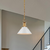 9.5 in. x 9.75 in. Pendant Fixture - White Shade - Brass Finish Thumbnail