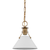 9.5 in. x 9.75 in. Pendant Fixture - White Shade - Brass Finish Thumbnail