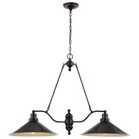16 in. x 28 in. Pendant Fixture - Bronze Shade - Bronze Finish - Bridgeview Collection - Uses (2) 150-Watt Max Incandescent or LED Bulbs - Medium Base - 4 ft. Adjustable Chain - 120 Volt - Nuvo-60-1703
