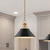 13 in. x 11 in. Pendant Fixture - Black Shade - Brass Finish Thumbnail