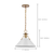 13 in. x 11 in. Pendant Fixture - White Shade - Brass Finish Thumbnail