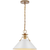 13 in. x 11 in. Pendant Fixture - White Shade - Brass Finish Thumbnail