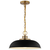 15 in. x 8 in. Pendant Fixture - Black Shade - Brass Finish Thumbnail