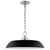 20 in. x 8 in. Pendant Fixture - Black Shade - Nickel Finish Thumbnail