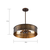 20 in. x 7.3 in. Pendant Fixture -  Weathered Brass Shade - Brass Finish Thumbnail