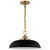 15 in. x 8 in. Pendant Fixture - Black Shade - Brass Finish Thumbnail