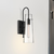 17 in. x 5 in. Wall Sconce Fixture - Clear Glass - Black Finish Thumbnail