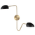 26 in. x 37 in. Wall Sconce Fixture - Black Shade - Brass Finish Thumbnail