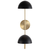 26 in. x 37 in. Wall Sconce Fixture - Black Shade - Brass Finish Thumbnail