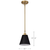 7 in. x 9.5 in. Pendant Fixture - Black Shade - Brass Finish Thumbnail