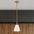 7 in. x 9.5 in. Pendant Fixture - White Shade - Brass Finish Thumbnail