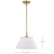 10 in. x 14 in. Pendant Fixture - White Shade - Brass Finish Thumbnail