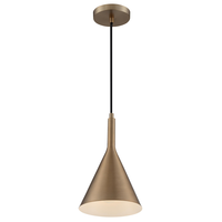7.8 in. x 12.5 in. Pendant Fixture - Brass Shade - Brass Finish - Lightcap Collection - Uses (1) 60-Watt Max Incandescent or LED Bulb - Medium Base - 12 ft. Adjustable Cord - 120 Volt - Nuvo-60-711