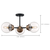 23 in. Semi-Flush Mount Ceiling Light Fixture - Clear Glass - Black and Brass Finish Thumbnail
