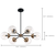 6-Light Sputnik Chandelier Fixture - 30 in. Wide - Clear Glass Globes - Black and Brass Finish Thumbnail