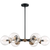 6-Light Sputnik Chandelier Fixture - 30 in. Wide - Clear Glass Globes - Black and Brass Finish Thumbnail