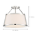 15.5 in. Semi-Flush Mount Ceiling Light Fixture - White Fabric Shade - Nickel Finish Thumbnail