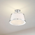 15.5 in. Semi-Flush Mount Ceiling Light Fixture - White Fabric Shade - Nickel Finish Thumbnail