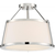 15.5 in. Semi-Flush Mount Ceiling Light Fixture - White Fabric Shade - Nickel Finish Thumbnail