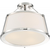 15.5 in. Semi-Flush Mount Ceiling Light Fixture - White Fabric Shade - Nickel Finish Thumbnail