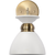 11 in. x 7 in. Wall Sconce Fixture - White Shade - Brass Finish Thumbnail
